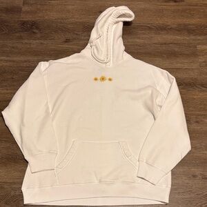 women’s white hollister sunflower hoodie